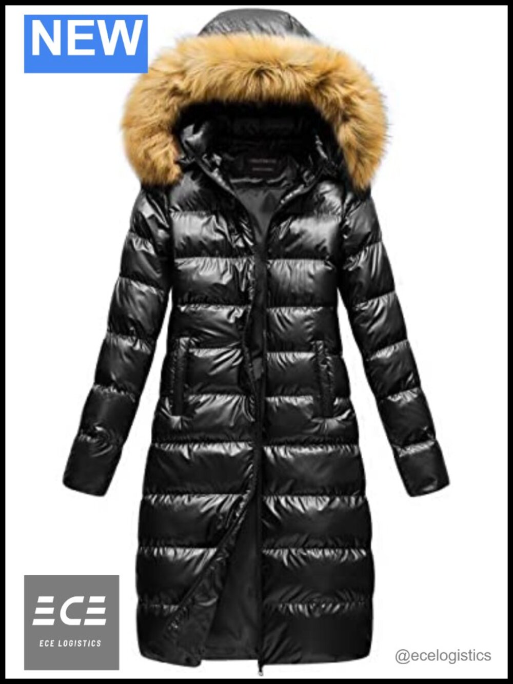 Women's Long Faux Fur Hooded Puffer Coat Warm Winter Jacket